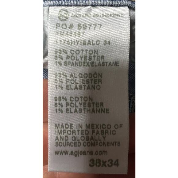 AG Adriano Goldschmied Men's The Graduate Tailored Leg Blue Jeans - Size 38x29.5 - Picture 8 of 8